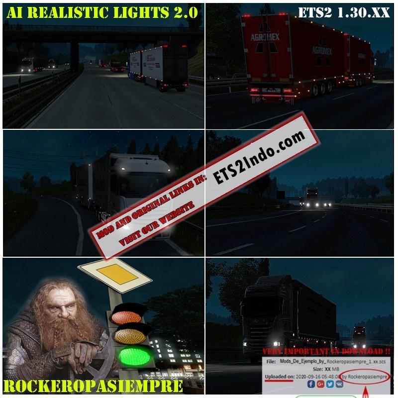 AI Realistic Lights v 2.0 for ETS2 1.30.XX AI Realistic Lights v 2.0 for ETS2 1.30.XX