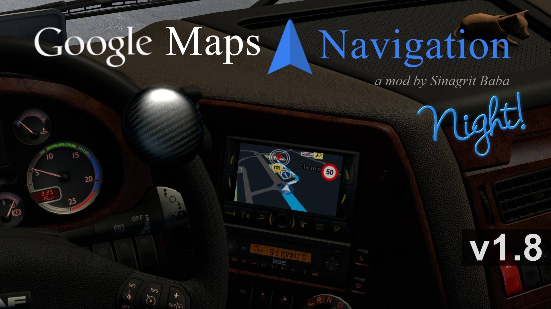 ETS 2 - Google Maps Navigation Night Version v1.8 ETS 2 - Google Maps Navigation Night Version v1.8