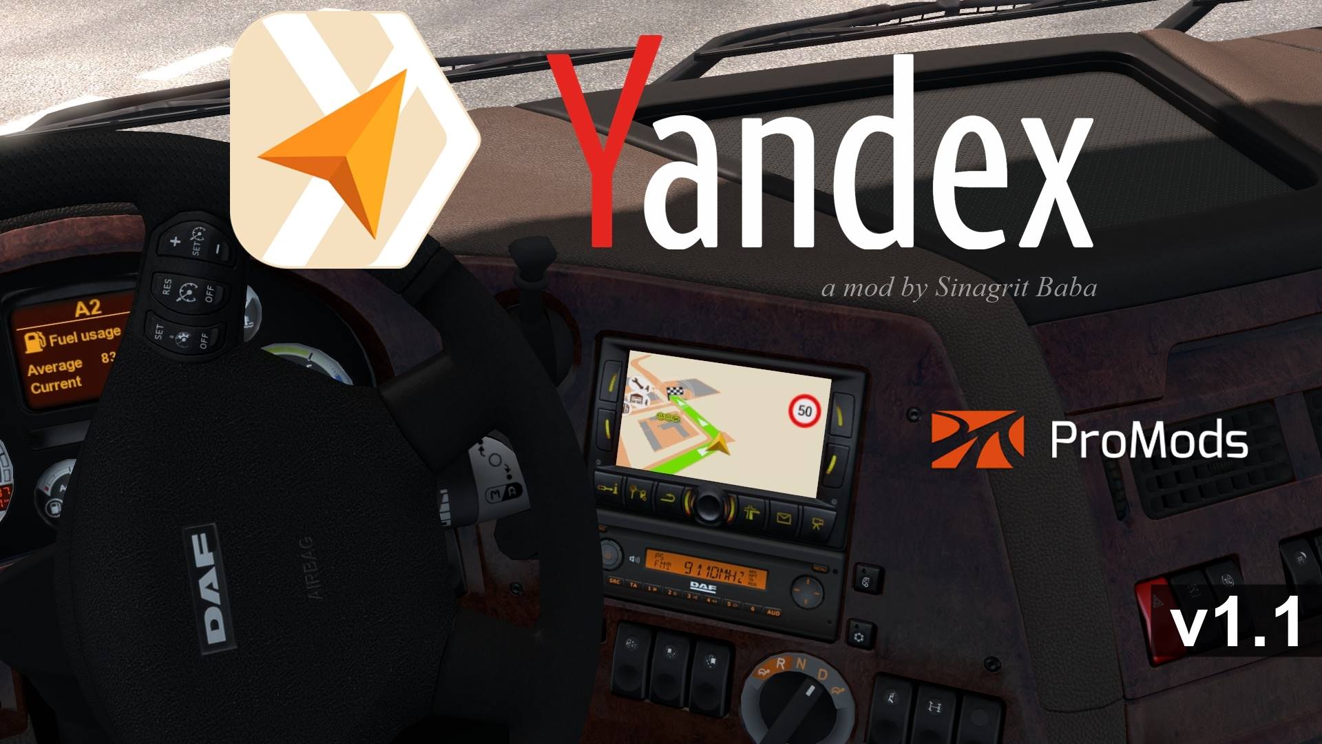 ETS 2 - Yandex Navigator for ProMods v1.1 ETS 2 - Yandex Navigator for ProMods v1.1