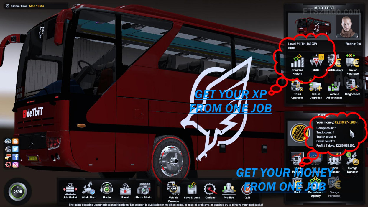 Big Money & XP - ETS2 v1.35