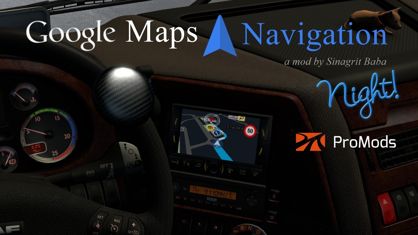 Google Maps Navigation Night Version for ProMods v2.2 Google Maps Navigation Night Version for ProMods v2.2