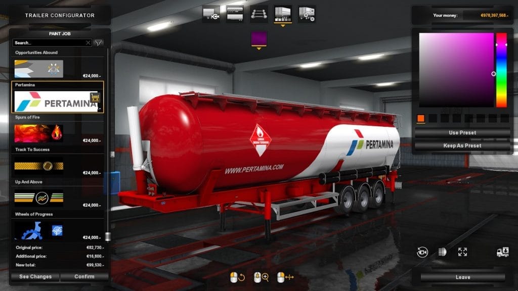 Pertamina Skin for Feldbinder KIP Trailer Pack