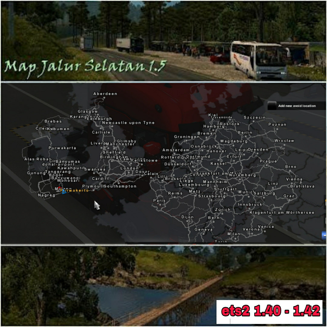Map jalur selatan ets2 1.40 - 1.42 Map jalur selatan ets2 1.40 - 1.42