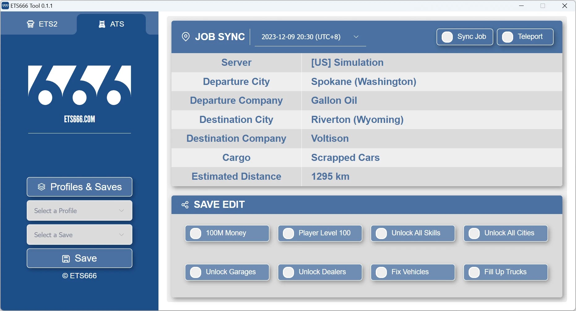ETS666 Tools v0.1.1 Support ETS2 1.49 ETS666 Tools v0.1.1 Support ETS2 1.49