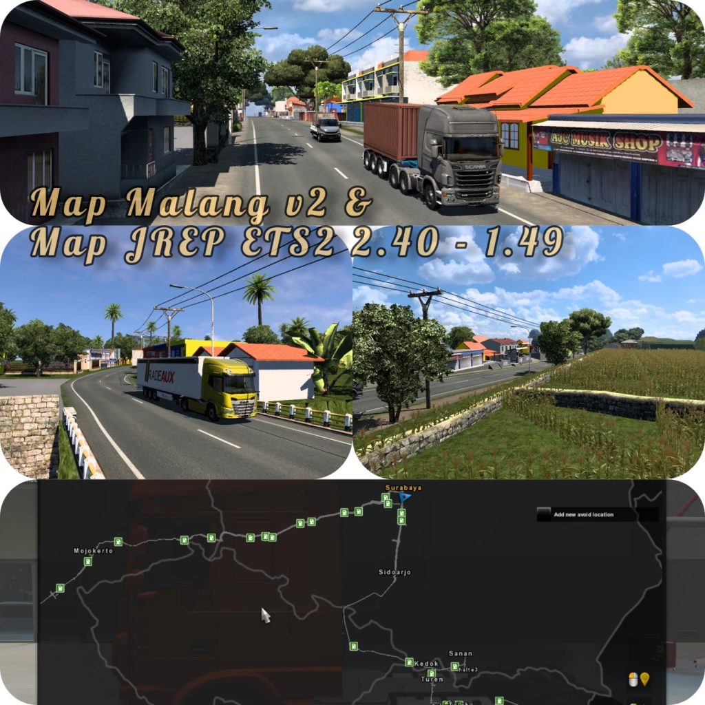 Map Malang v2 & Map JREP | Kedok - Dampit ETS2 1.49